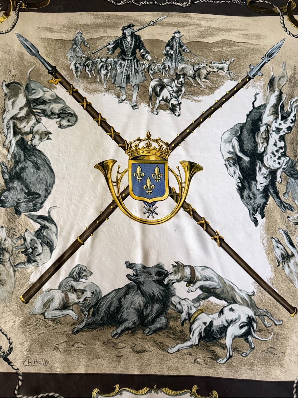Hermes Vautrait du Roy Silk Scarf.